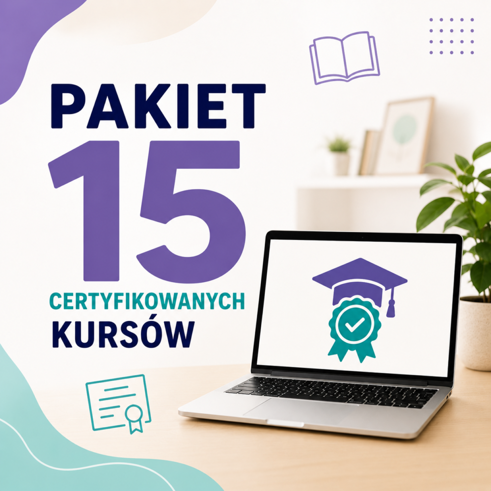Pakiet 15 certyfikowanych kursów